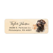 Chocolate Lab hond retouradreslabel Etiket (Voorkant)