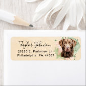 Chocolate Lab hond retouradreslabel Etiket (Insitu)