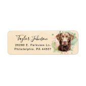 Chocolate Lab hond retouradreslabel Etiket (Voorkant)