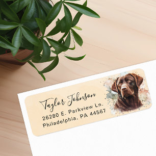 Chocolate Lab hond retouradreslabel Etiket