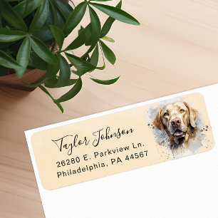 Chocolate Lab hond retouradreslabel Etiket