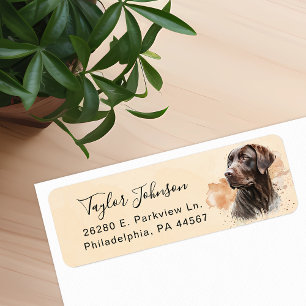 Chocolate Lab hond retouradreslabel Etiket