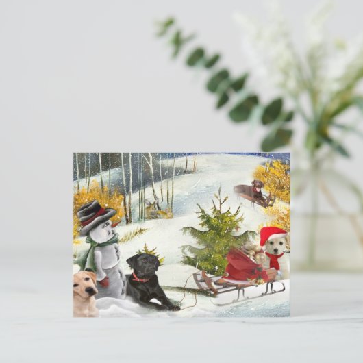 Chocolate Lab houdt van Kaarten Feestdagenkaart (Staand voorkant)