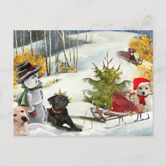 Chocolate Lab houdt van Kaarten Feestdagenkaart (Voorkant)