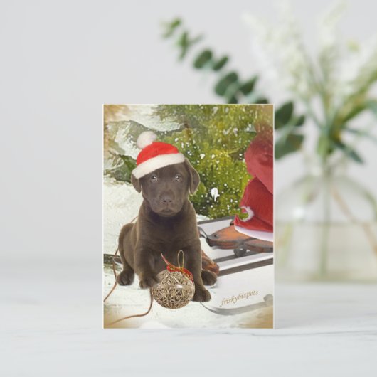 Chocolate Lab houdt van Kaarten Feestdagenkaart (Staand voorkant)