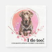 Chocolate Lab-huwelijksfoto servetten (Voorkant)