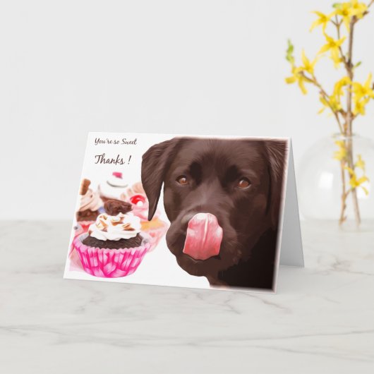Chocolate Lab I Love You Kaart - Cupcake Kaart