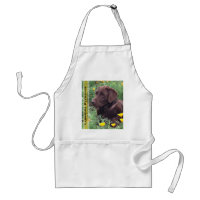 Chocolate Lab in de Papierpatchaangepaste foto en