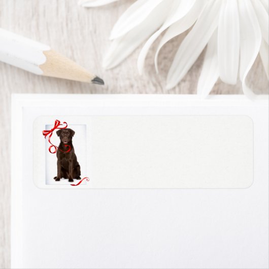 Chocolate Lab Kerst retour adreslabels Etiket (Insitu)