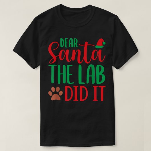 Chocolate Lab Kerstbeste Santa Labrador Retrie T-shirt (Design voorkant)