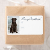 Chocolate Lab kerstcadeaulabels Etiket (Insitu)