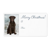 Chocolate Lab kerstcadeaulabels Etiket (Voorkant)