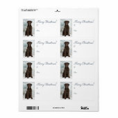 Chocolate Lab kerstcadeaulabels Etiket (Full Sheet)