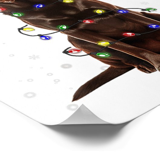 Chocolate Lab Labrador Christmas Tree Light Pajama Poster (Hoek)