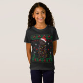Chocolate Lab Labrador kerstlampjes Dog Ugly S T-shirt (Voorkant volledig)