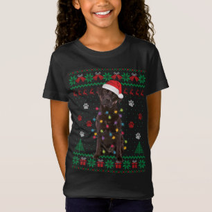 Chocolate Lab Labrador kerstlampjes Dog Ugly S T-shirt