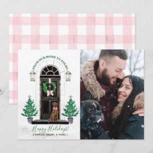 Chocolate Lab Labrador Retriever Holiday Foto Kaart