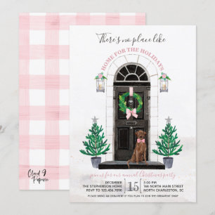 Chocolate Lab Labrador Retriever Holiday Party Kaart