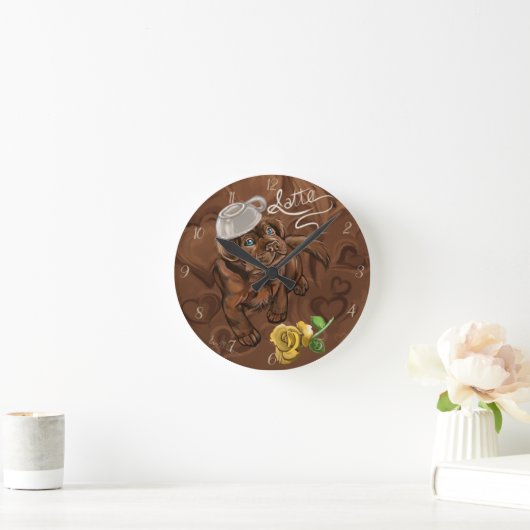 Chocolate Lab Latte Ronde Klok (Huis)