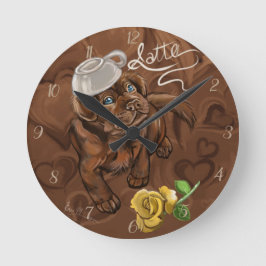 Chocolate Lab Latte Ronde Klok