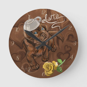 Chocolate Lab Latte Ronde Klok