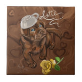 Chocolate Lab Latte Tegeltje (Voorkant)