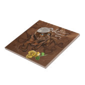Chocolate Lab Latte Tegeltje (Zijkant)