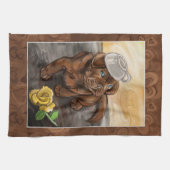 Chocolate Lab Latte Theedoek (Horizontaal)