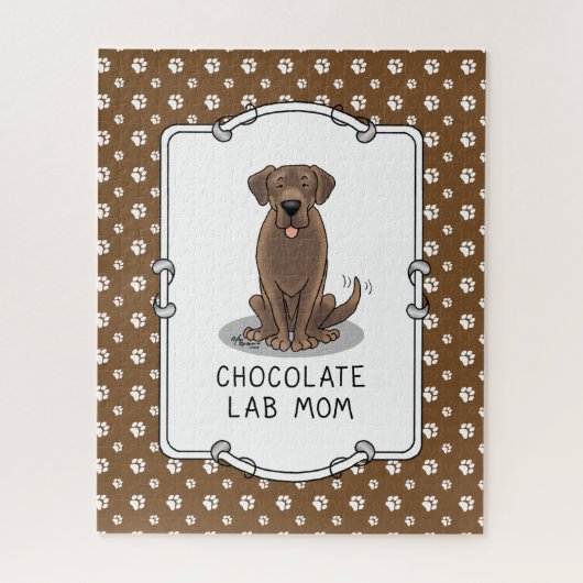 Chocolate Lab mam (Labrador Retriever mam) Legpuzzel (Verticaal)
