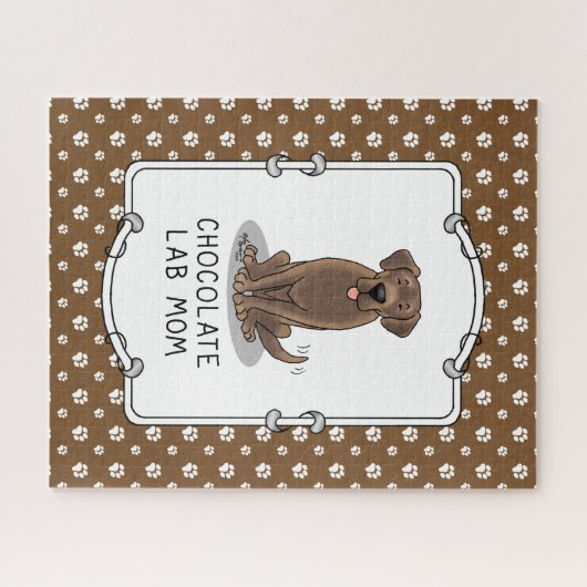 Chocolate Lab mam (Labrador Retriever mam) Legpuzzel (Horizontaal)
