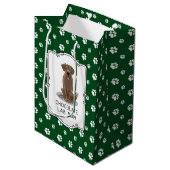 Chocolate Lab mam (Labrador Retriever mam) Medium Cadeauzakje (Voorkant Gekanteld)