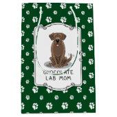 Chocolate Lab mam (Labrador Retriever mam) Medium Cadeauzakje (Voorkant)