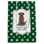 Chocolate Lab mam (Labrador Retriever mam) Medium Cadeauzakje (Achterkant)