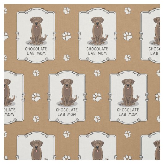 Chocolate Lab mam (Labrador Retriever mam) Stof (Swatch)