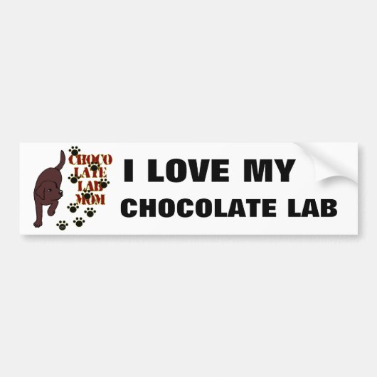 Chocolate Lab mama Bumpersticker (Voorkant)