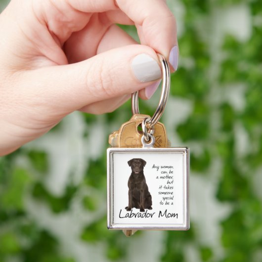 Chocolate Lab mama Sleutelhanger (Hand)