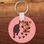 Chocolate Lab mama Sleutelhanger (Voorkant)