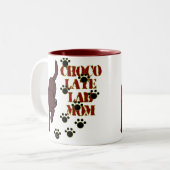 Chocolate Lab mama Tweekleurige Koffiemok (Voorkant links)