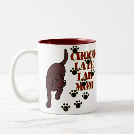 Chocolate Lab mama Tweekleurige Koffiemok (Links)