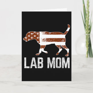 Chocolate Lab Moeder Vintage Patriottische Labrado Kaart