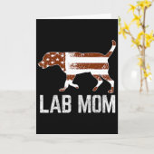 Chocolate Lab Moeder Vintage Patriottische Labrado Kaart (Gele Bloem)