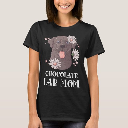 Chocolate Lab Mom Labrador Retriever Dog T-shirt (Voorkant)