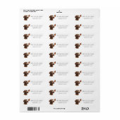 Chocolate Lab Monarch Butterfly Retouradres Etiket (Full Sheet)
