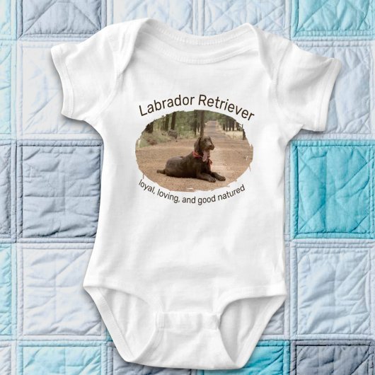 Chocolate Lab On A Forest Trail Replaceable Photo Romper