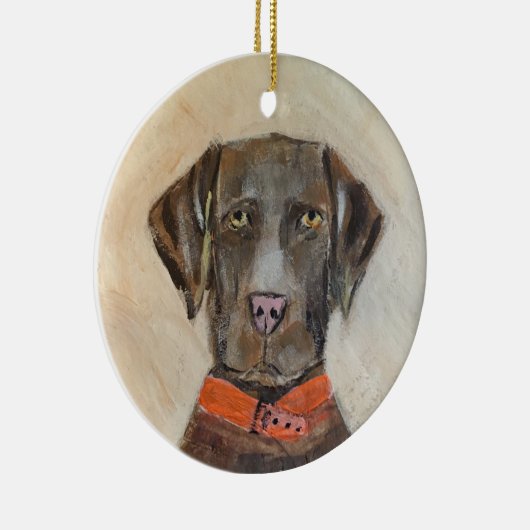 Chocolate Lab Ornament Dog Christmas Labrador (Rechts)