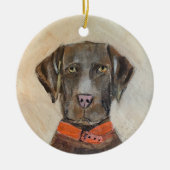 Chocolate Lab Ornament Dog Christmas Labrador (Voorkant)