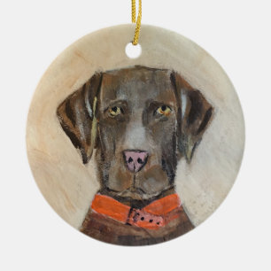 Chocolate Lab Ornament Dog-kerstlabrador