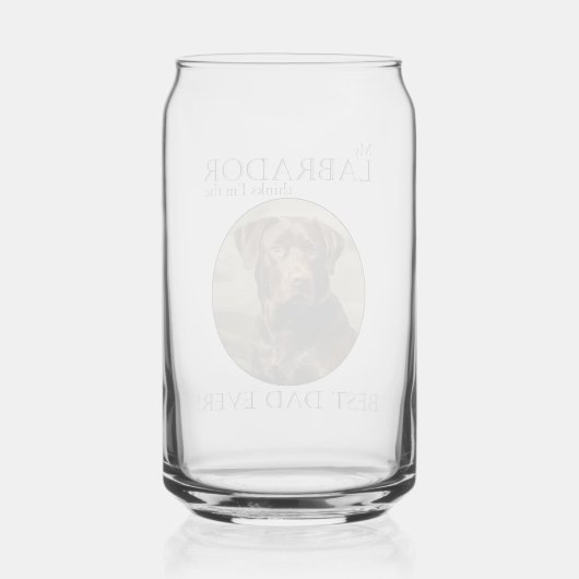 Chocolate Lab Pa Blikvorm Glas (Achterkant)