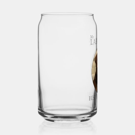 Chocolate Lab Pa Blikvorm Glas (Rechts)