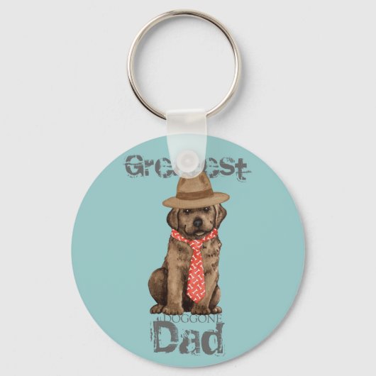 Chocolate Lab Pa Sleutelhanger (Voorkant)